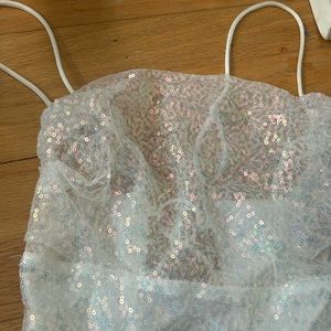 Lucy in the sky sequin cowl neck dress